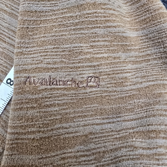 AVALANCHE  Women's  Xl Brown Fleece Jacket Diagonal Neck Zipper Whit Pockets - Picture 4 of 13